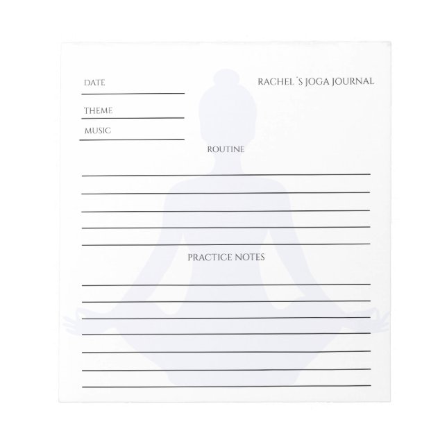 Bloc-note Kundenspezifischer Yoga Energie Wellness (Devant)