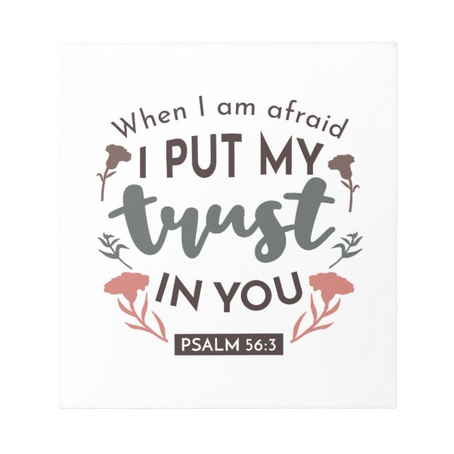 Bloc-note La Bible Florale Verse Art 'Je mets ma confiance e (Devant)