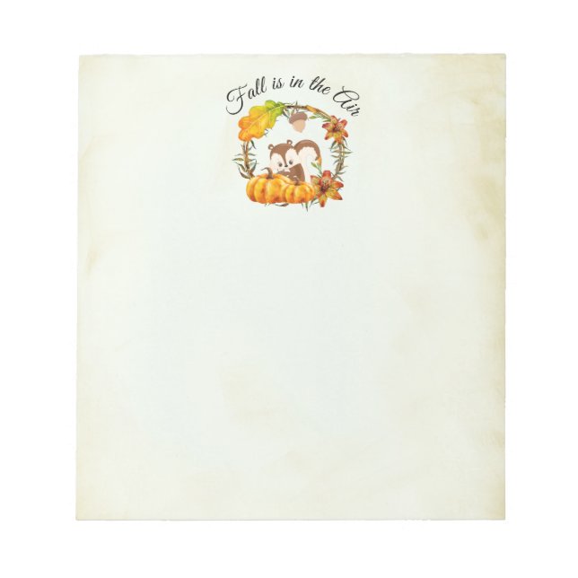 Bloc-note La chute est dans la typographie d'air avec (Devant)