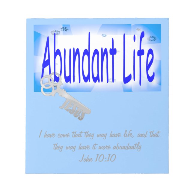 Bloc-note La clé de la vie abondante v2 (John 10:10) (Devant)