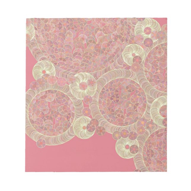 Bloc-note la couleur florale de motif rose abstrait (Devant)
