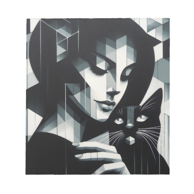 Bloc-note La dame du chat Graffiti (Devant)