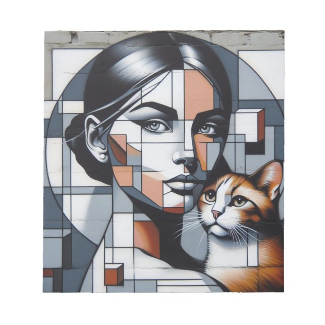 Bloc-note La dame du chat Grafitti (Devant)