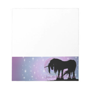 Bloc-note La licorne noire mystique (Pastel Swirl)