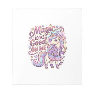Bloc-note La magie de la licorne me va bien Graphisme Blanc