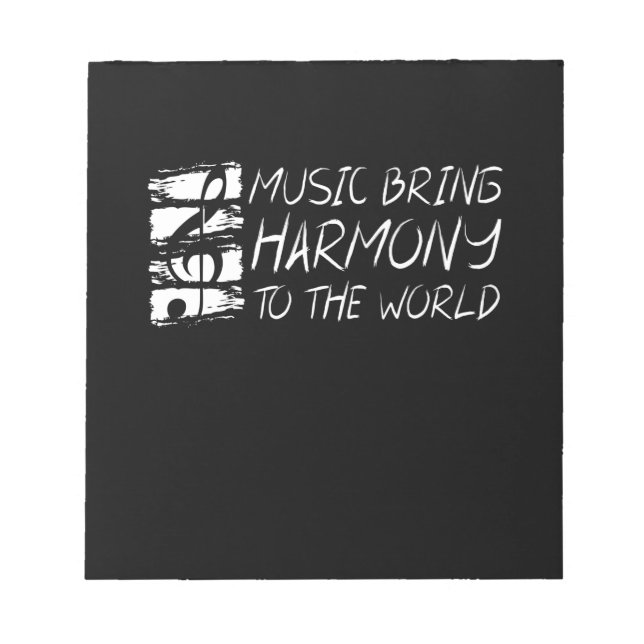 Bloc-note La Musique Apporte Harmonie Au Monde (Devant)