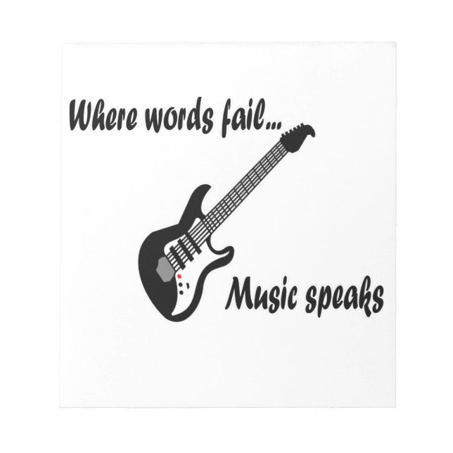 Bloc-note Là où les mots échouent, la musique parle (Devant)