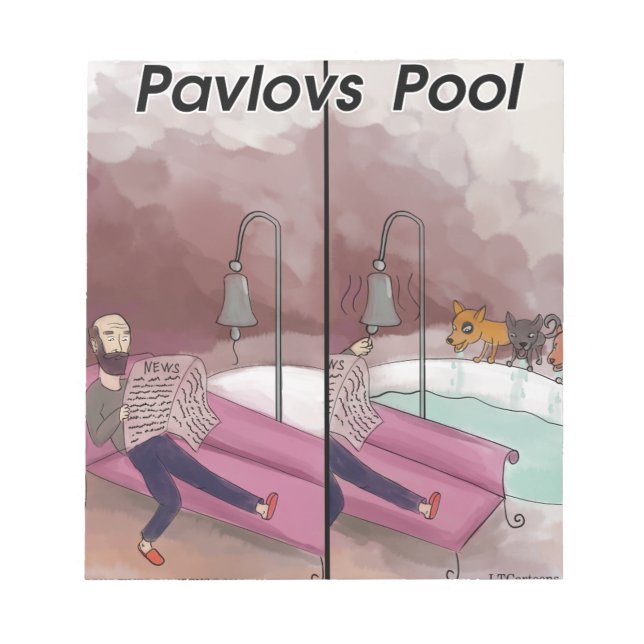 Bloc-note La piscine de Pavlov, dessin humoristique amusant (Devant)