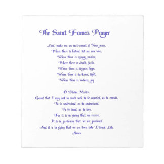 Bloc-note La prière St François