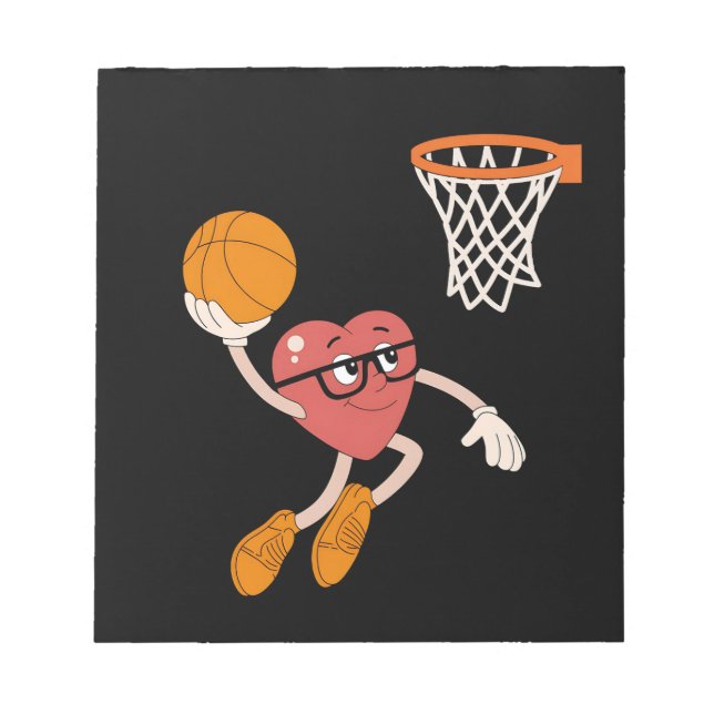 Bloc-note La Saint-Valentin Cœur Plongeant Basket-ball Migno (Devant)
