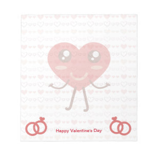 Bloc-note La Saint-Valentin Joli cœur rouge et petits cœurs