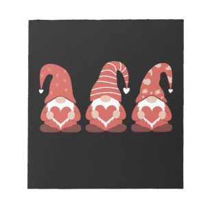 Bloc-note La Saint-Valentin Trois Gnomes Mignons Tenant un C