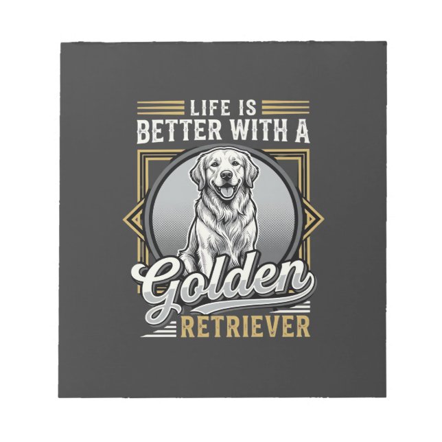 Bloc-note La vie de Golden Retriever est meilleure Chien (Devant)
