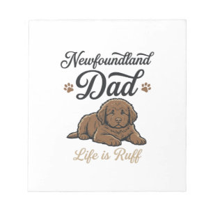 Bloc-note La vie de papa Terre-Neuve est rude Vintage T-shir