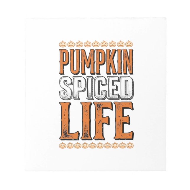Bloc-note La vie épicée de citrouille Typographie Halloween  (Devant)