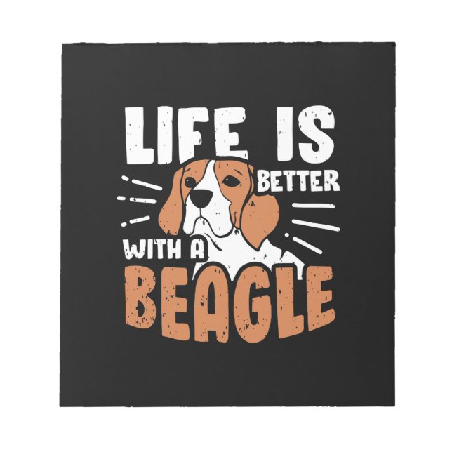 Bloc-note La Vie Est Meilleure Avec Un Chien Beagle (Devant)