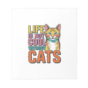 Bloc-note La vie n'est pas cool sans chats T-shirt vintage p