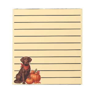 Bloc-note Labrador chocolat avec bandana rouge par citrouill