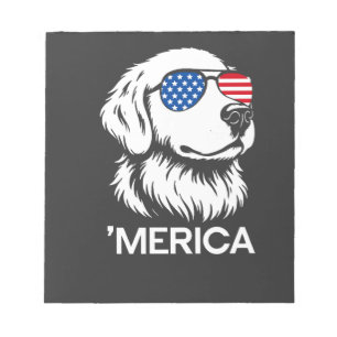 Bloc-note Labrador patriotique Drapeau américain Quatre juil