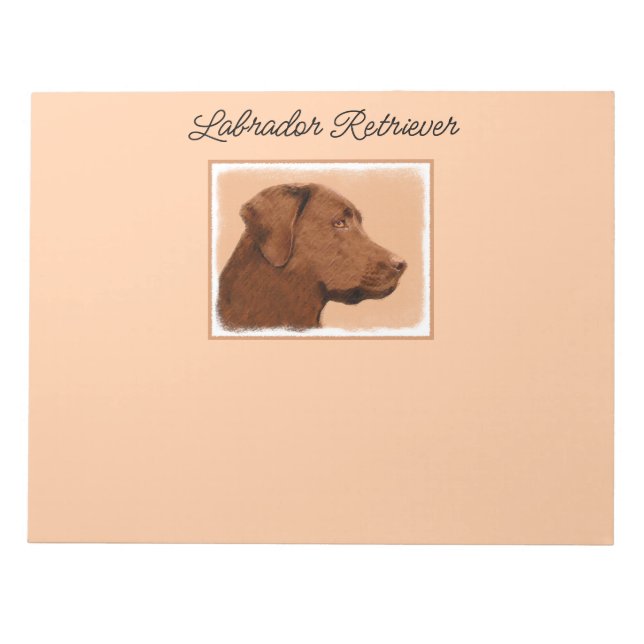 Bloc-note Labrador Retriever (Chocolat) Peinture - Chien Art (Devant)