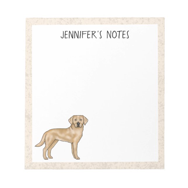 Bloc-note Labrador Retriever Jaune Chien Lab Mignon Votre No (Devant)
