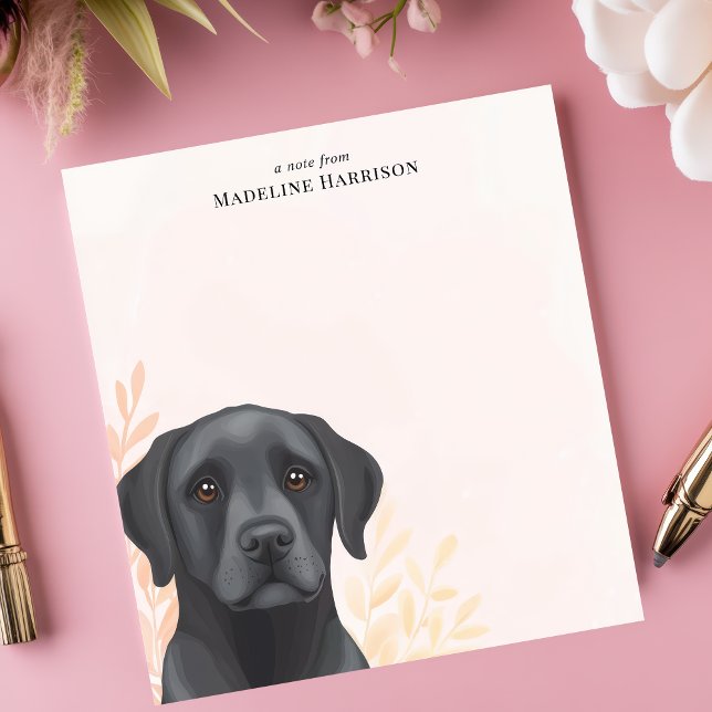 Bloc-note Labrador Retriever Noir Personnalisé Nom (Créateur téléchargé)