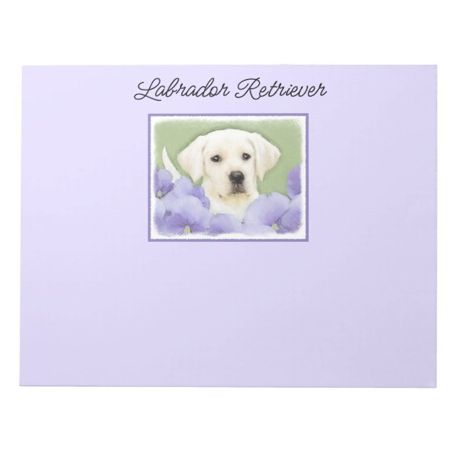 Bloc-note Labrador Retriever Puppy Painting Original Chien A (Devant)