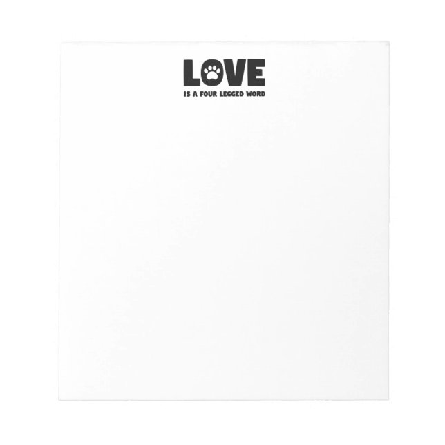 Bloc-note L'amour est un mot à quatre pattes (Devant)