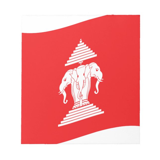 Bloc-note Lao Erawan Trois Chefs D'Éléphant Drapeau Vague (Devant)
