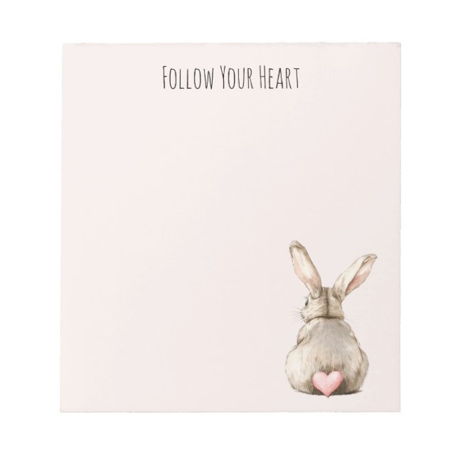 Bloc-note Lapin de coeur de lapin rose (Devant)