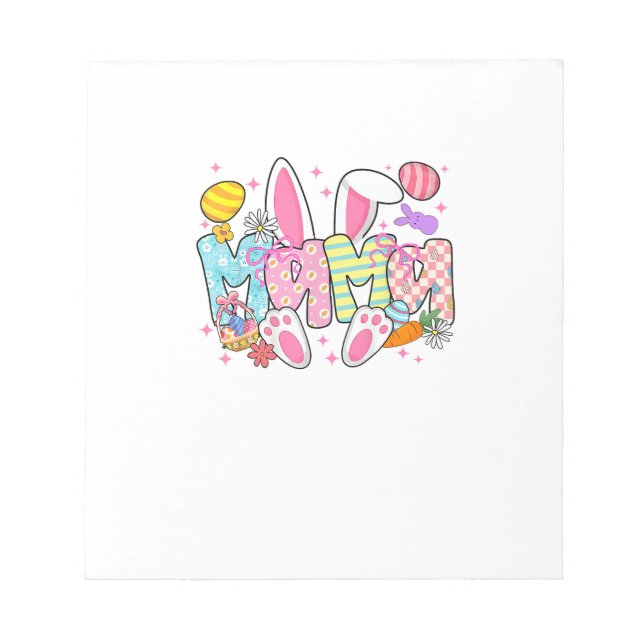 Bloc-note Lapin de Pâques Maman Oreilles Coquette Nœud Lapin (Devant)