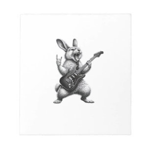 Bloc-note Lapin Jouant de la Guitare Rock Star Amateur de La