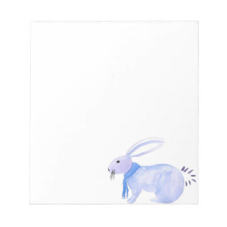 Bloc-note Lapin Violet Dans Une Écharpe Bleue