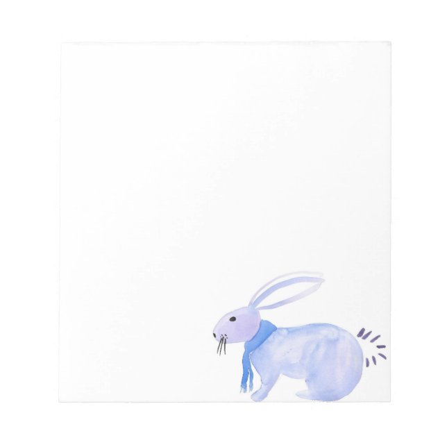 Bloc-note Lapin Violet Dans Une Écharpe Bleue (Devant)