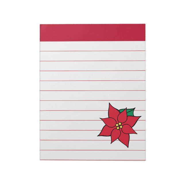 Bloc-note Large Poinsettia Holiday Notepad (Tourné)