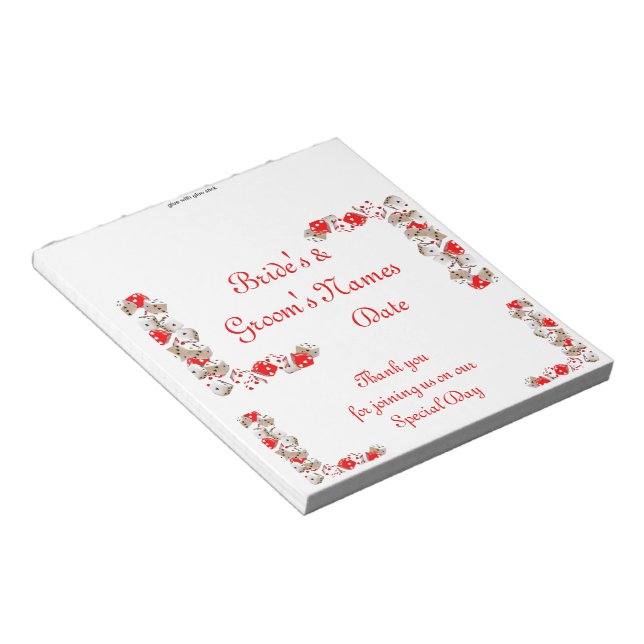 Bloc-note Las Vegas Mariage Candy Bar Wrapper Party Favorise (Incliné)