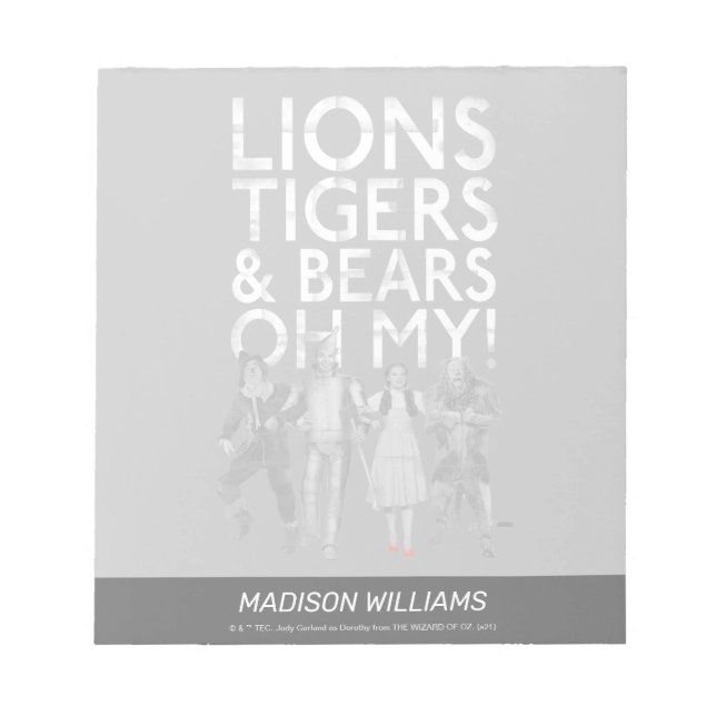 Bloc-note L'Assistant D'Oz™ | Lions Tigers & Ours Oh My! (Devant)