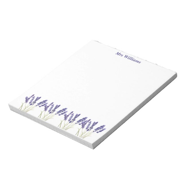 Bloc-note Lavande fleurs violettes aquarelle Herbes (Tourné)