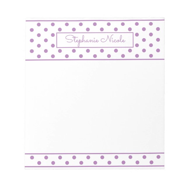 Bloc-note Lavande Polka Simple Dot Personnalisée (Devant)