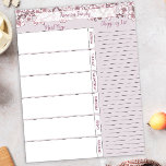 Bloc-note Lavender Floral Weekly Planner Pad<br><div class="desc">Séjournez organisé en style avec ce bloc-notes personnalisé pour la planification de repas hebdomadaire avec une douce lavande arrière - plan et élégante bordure en fleurs de cerisier. Comprend de l'espace pour la planification quotidienne des repas et une liste de courses, ce qui en fait l'outil parfait pour les mamans...</div>