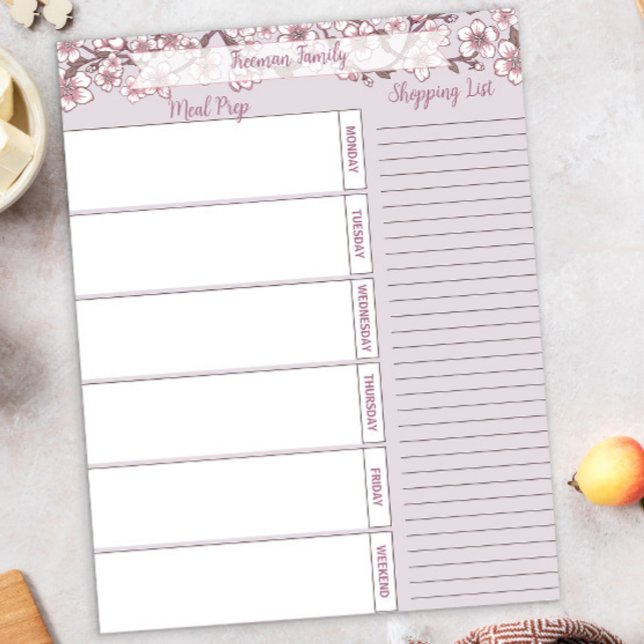 Bloc-note Lavender Floral Weekly Planner Pad (Créateur téléchargé)