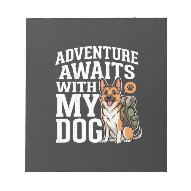 Bloc-note L'aventure attend avec mon chien randonnée (Devant)