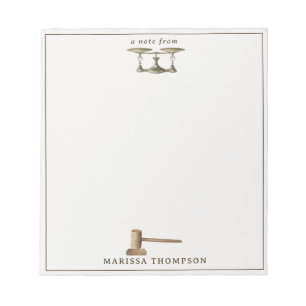 Bloc-note Law Scales Gavel Juridique Antique Nom Personnalis