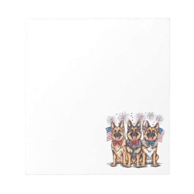 Bloc-note Le 4 Juillet Chiens De Berger Allemands (Devant)