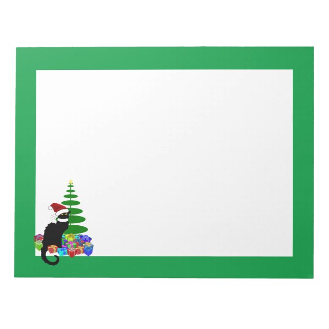 Bloc-note Le Conversation Noir Avec Arbre de Noël et Cadeaux (Devant)