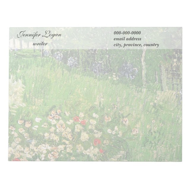 Bloc-note Le jardin de Daubigny, Vincent Van Gogh. beau (Devant)