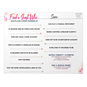 Bloc-note Le jeu de la Fête de la mariée de Carla "trouven