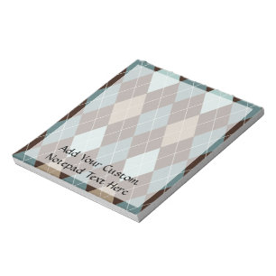 Bloc-note Le Motif de mode du Jacquard bleu et Brown
