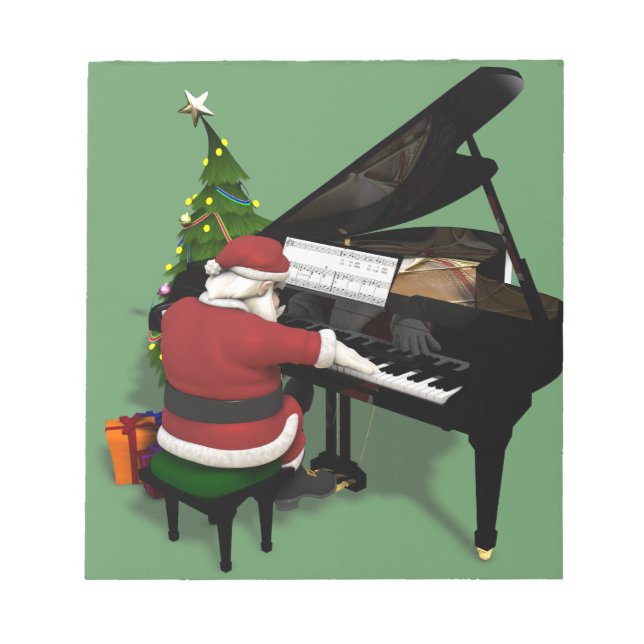 Bloc-note Le Père Noël Jouer Piano (Devant)
