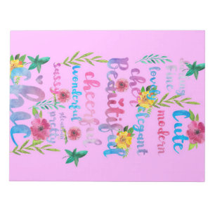 Bloc-note Lecteur de fleurs Fleur mignonne Moderne Belle